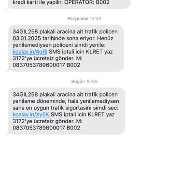 Yanlış Araç Plakasıyla Gelen Mesaj Sorunu