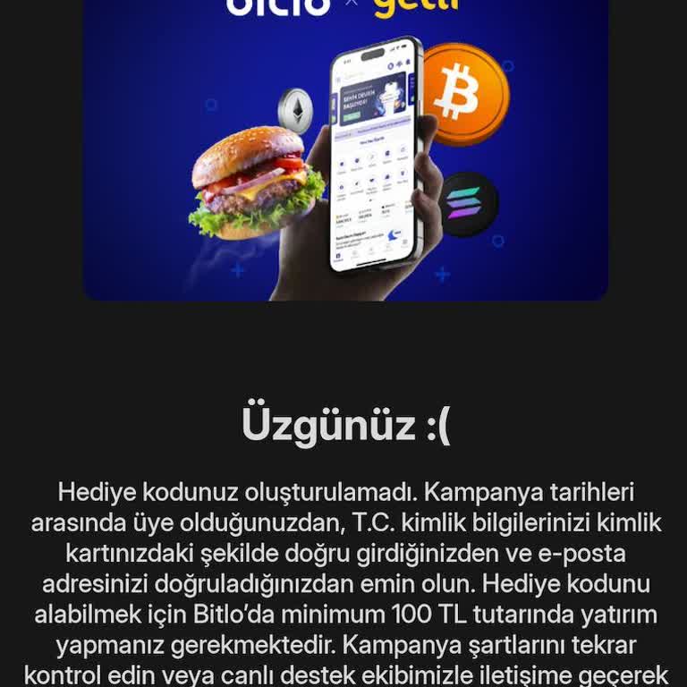 GetirYemek Ve Bitlo Kampanya Şartları Hakkında Yanıltıcı Bilgilendirme