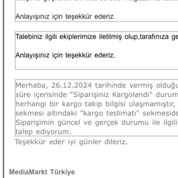 Kargo Takip Bilgisi Eksikliği Ve İletişim Sorunu