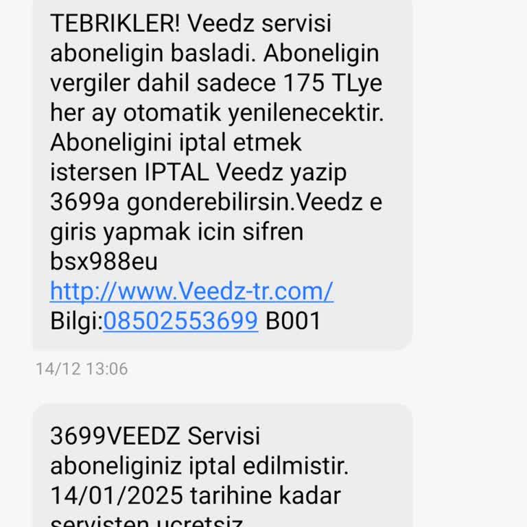 Bilinmeden Abone Olunan Hizmet İçin Ücret İadesi Talebi