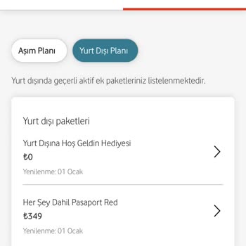 Vodafone Faturama Bilgim Dışında Ek Paket Eklenmesi