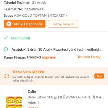 Eksik Gramajlı Ürün Teslimatı Sorunu