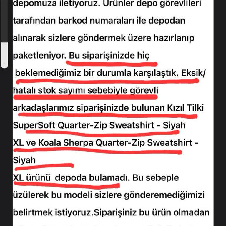 Sipariş Gecikmesi Ve Yetersiz Müşteri Hizmeti