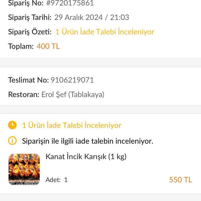 Yanlış Gelen Sipariş Ve İade Sorunu