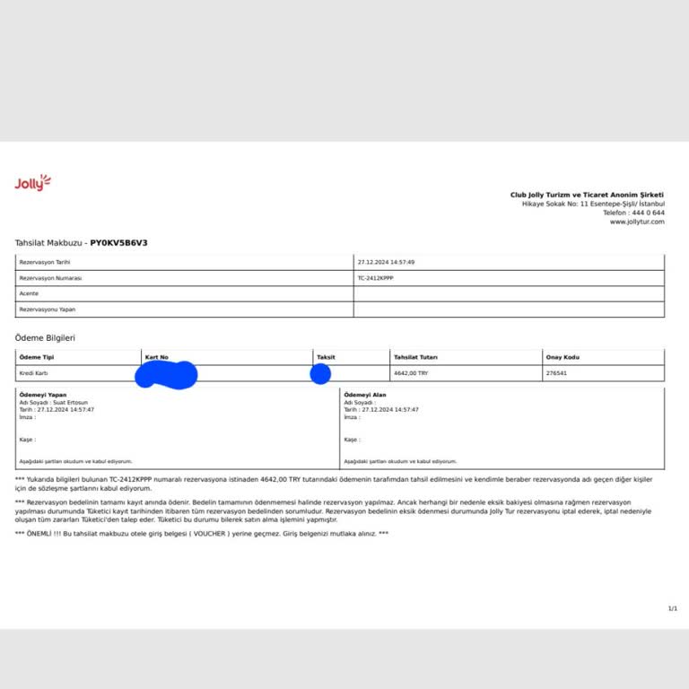 Club Jolly Turizm İle Yaşanan Rezervasyon Sorunu Ve İletişim Eksikliği
