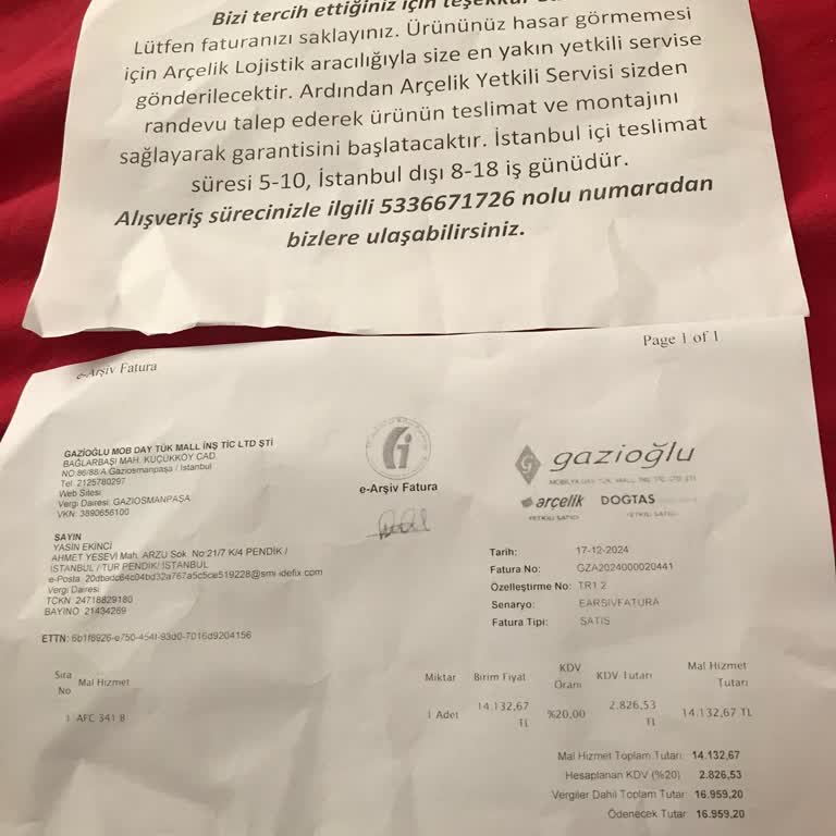 Teslimat Sorunu Ve Arçelik Hayal Kırıklığı