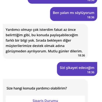 Eksik Sipariş Ve Müşteri Hizmetleri Sorunu