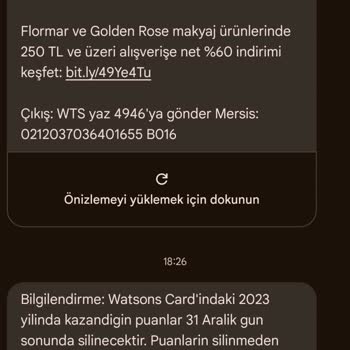 Watsons SMS İptali Sorunu