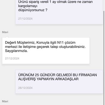 N11 Ve Mavi Markasından Sipariş Krizi