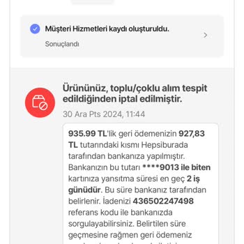 Toplu Alım Gerekçesiyle İptal Edilen Sipariş Mağduriyeti