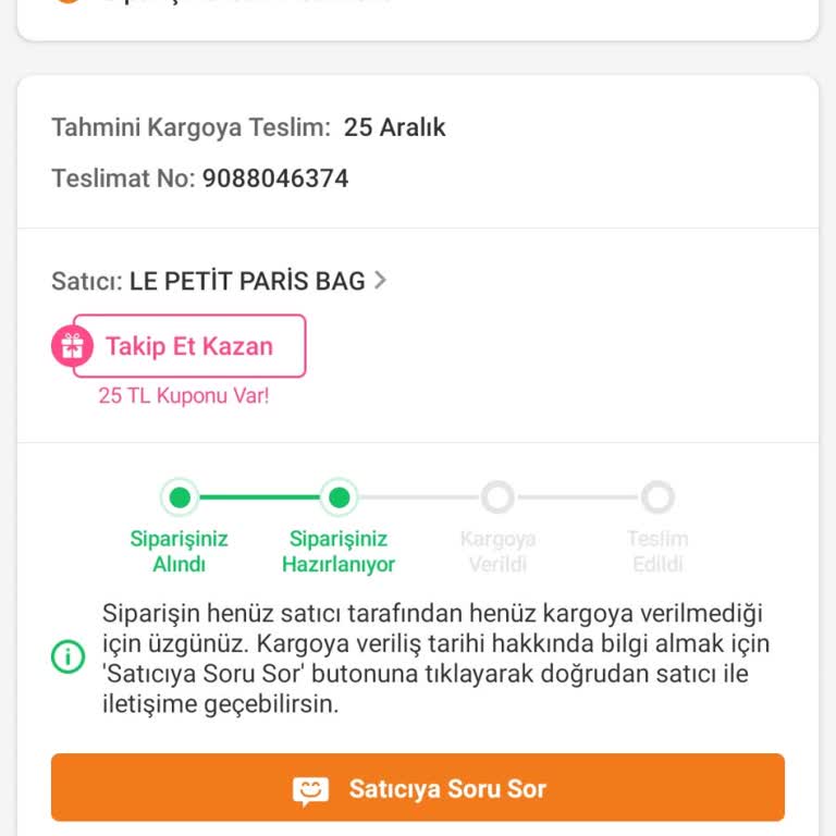 Le Petit Paris Bag Siparişim Hala Kargoya Verilmedi