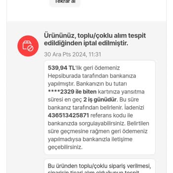 Hepsiburada'da Haksız Sipariş İptali