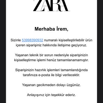 Zara Online Siparişinde Teslimat Sorunu Ve Mağduriyet