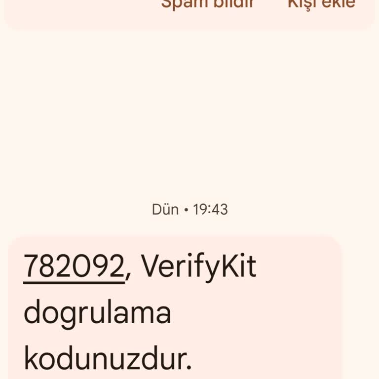 Bilinmeyen Firmadan Gelen Doğrulama Kodu Şoku