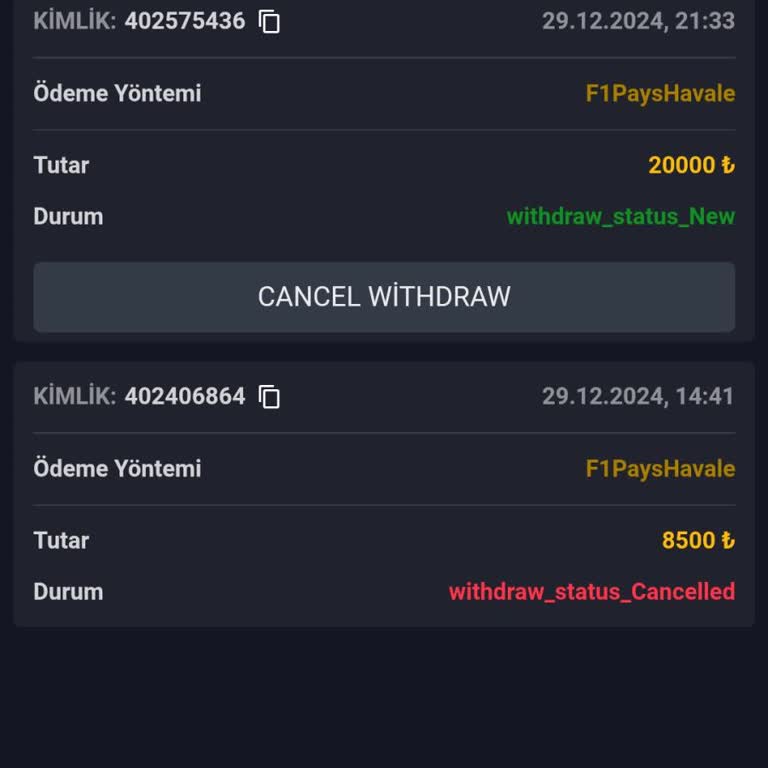 Çekim Talebi Ve Canlı Destek Sorunları