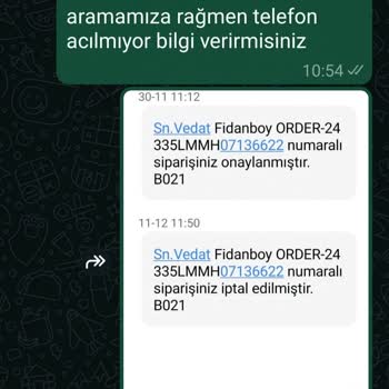 Para İadesi Yapılmayan Sipariş Ve İletişim Sorunu