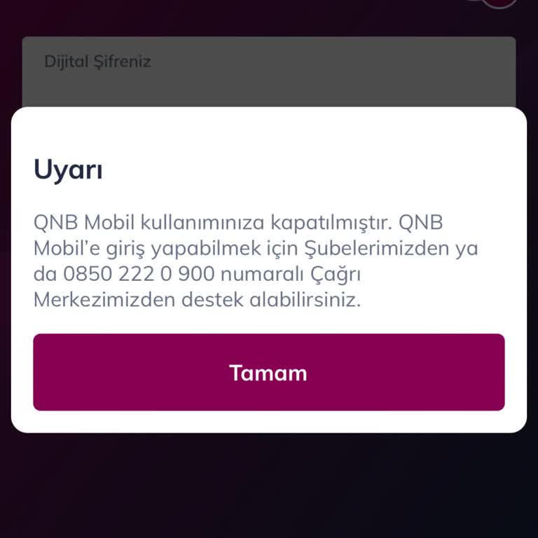QNB Mobil Uygulama Erişim Sorunu