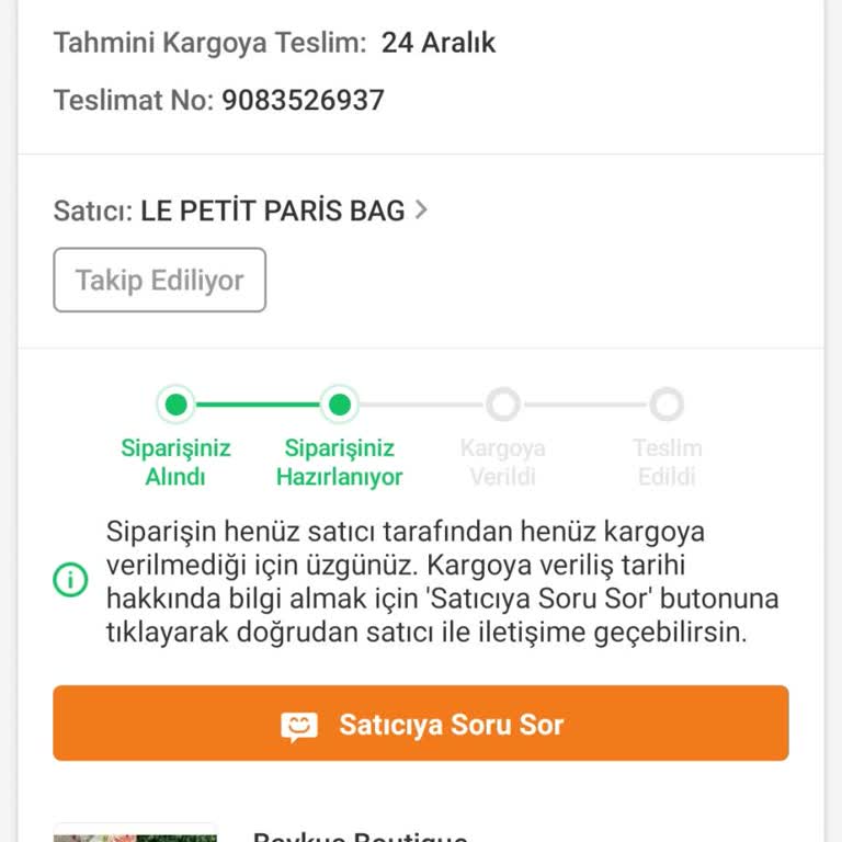 Baykuş Boutique Aldığım Cüzdanlar Hala Kargoya Bile Verilmedi