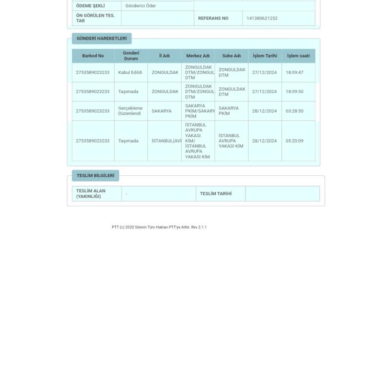 PTT Kargo'nun Yanlış Yönlendirmesi
