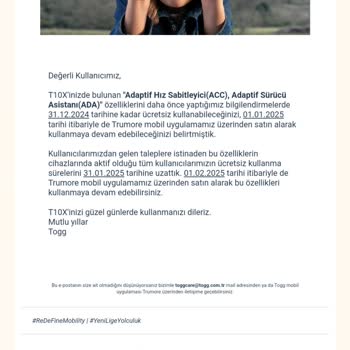 Togg'un Adaş Özelliği İçin Ek Ücret Şaşkınlığı