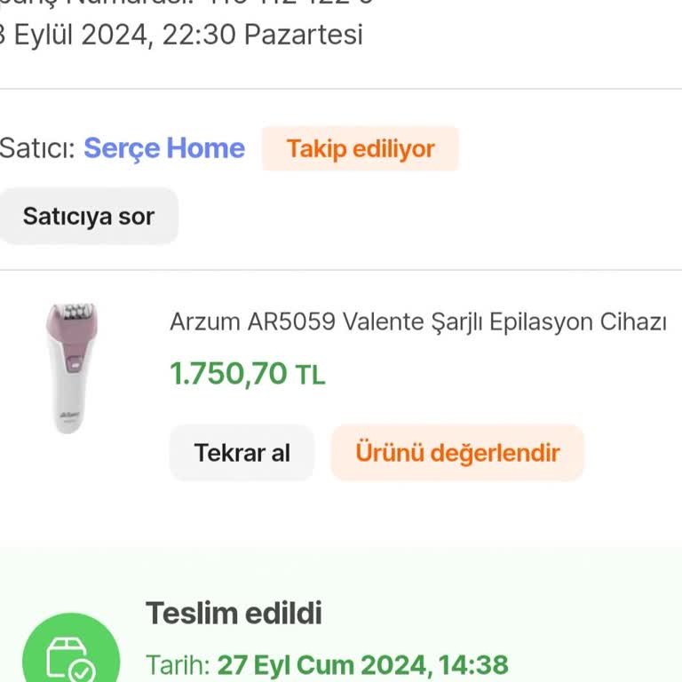 Arzum Epilasyon Cihazı Başlık Sorunu Ve Garanti Hayal Kırıklığı