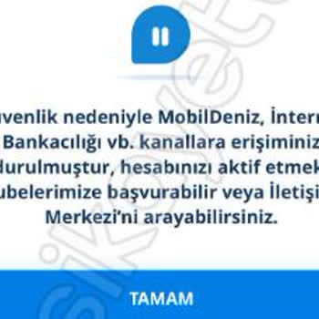 Denizbank Mobil Bankacılık Erişim Sorunu