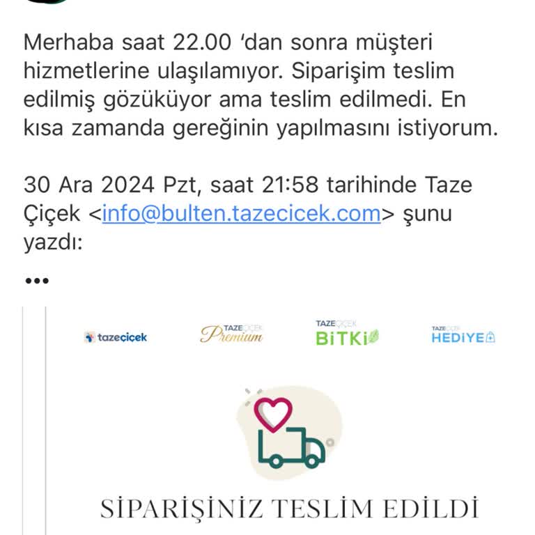 Çiçek Teslimatında Büyük Hüsran Ve İletişim Sorunları