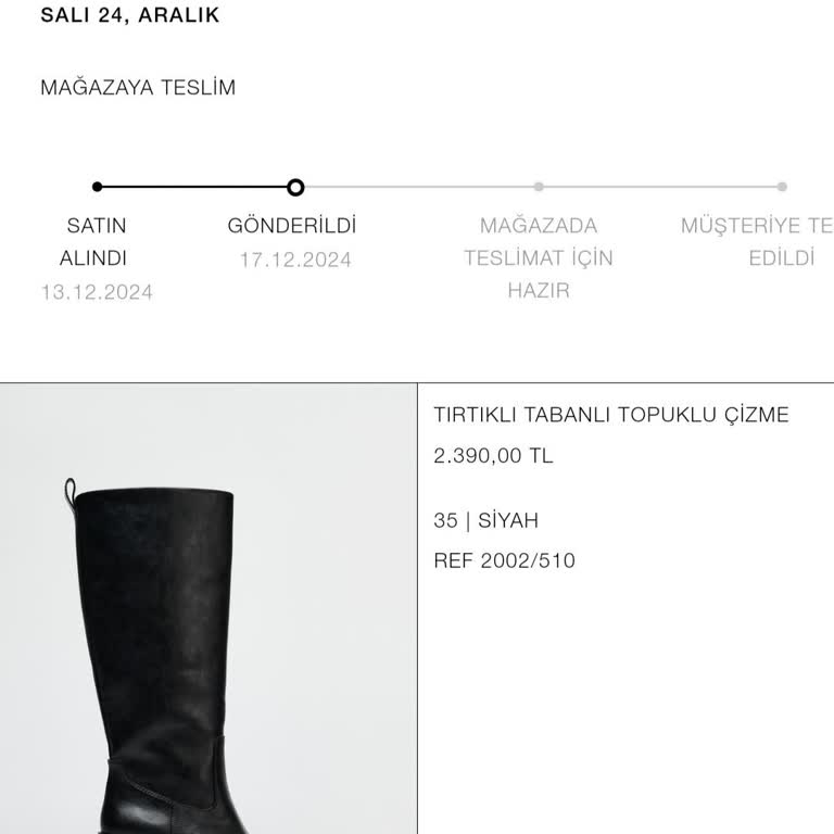 Zara'dan Aldığım Çizme Teslim Edilmedi: Kargo Sorunu