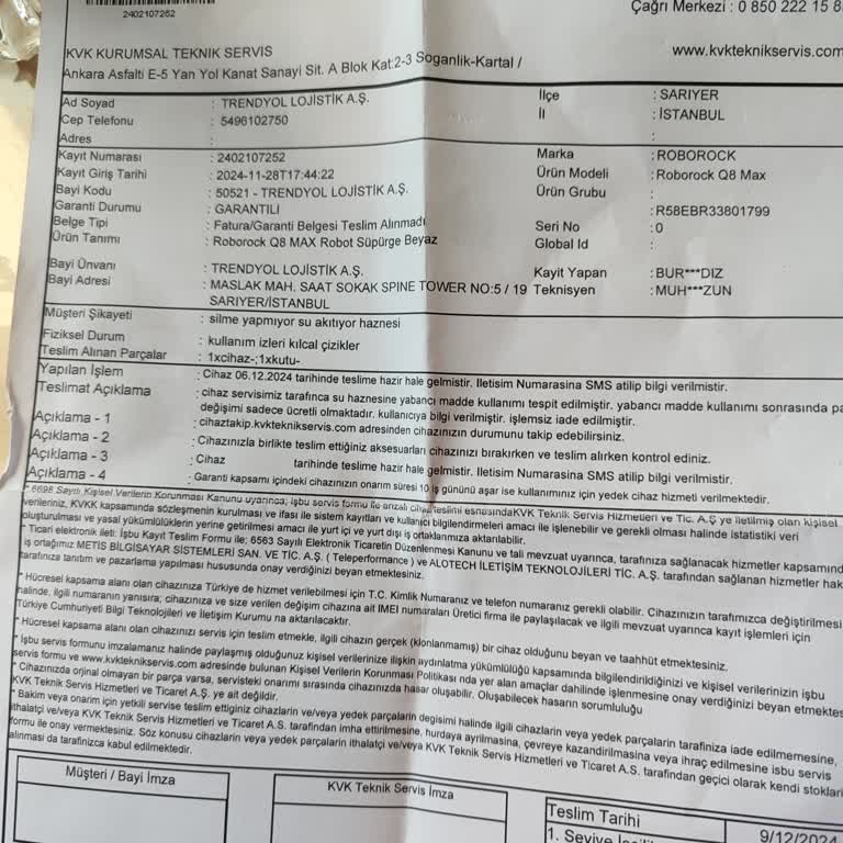 Roborock Q8 Max: Garanti Kapsamında Çözülmeyen Sorunlar