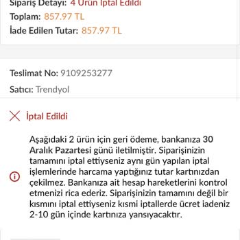 Trendyolmilla Kuponları Ve İptal Edilen Siparişler