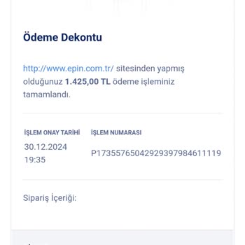 Epin Kodunun İletilmemesi Sorunu