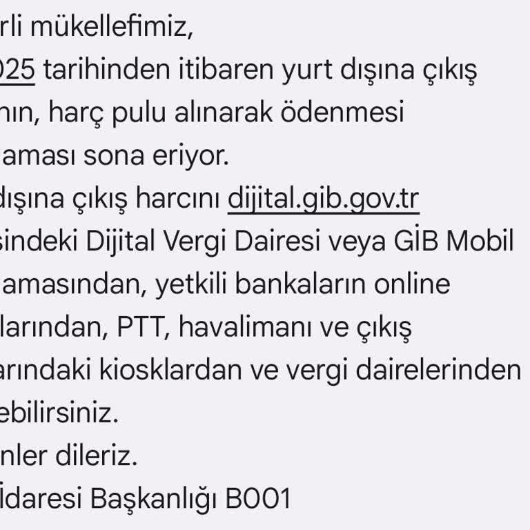 Yanlış Gönderilen Pasaport Harcı Mesajı