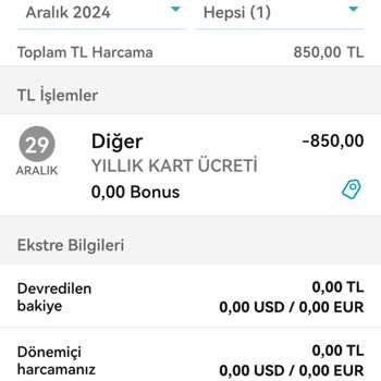 Garanti Bankası Kredi Kartı Aidatının Haksız Tahsili