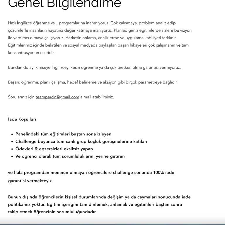 Perçin İmrek İndirimli Sanılan Eğitim Paketinde Fiyat Ve İade Mağduriyeti!