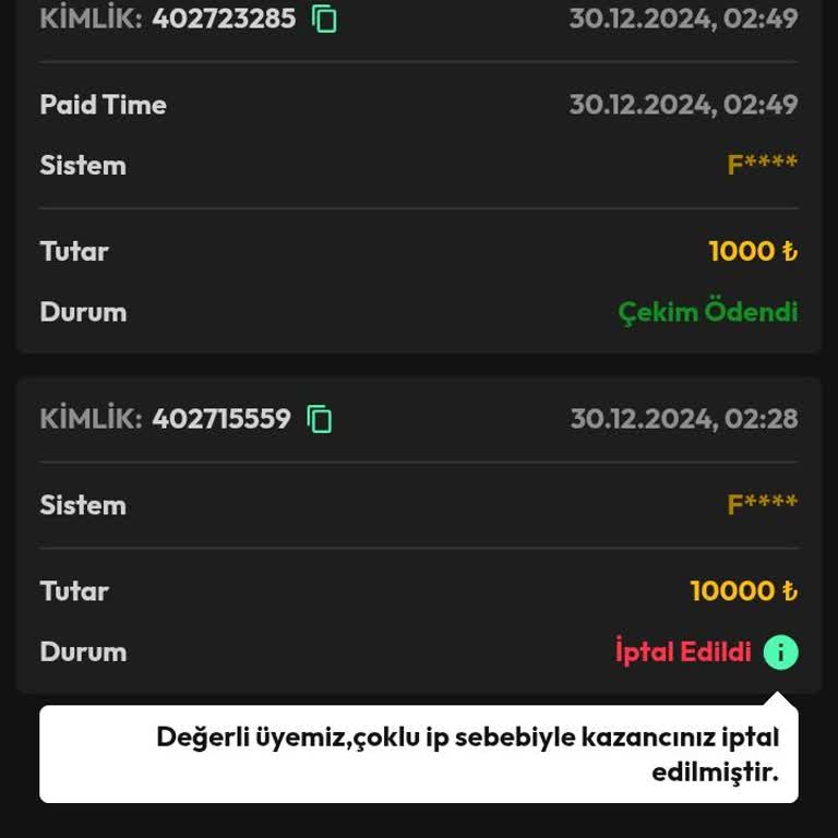 Zibilyonbet Haksız Kazanç İptali Ve Yetersiz Destek