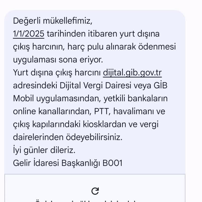 Yanlış Gönderilen Pasaport Harcı SMS'i Hakkında Şikayet