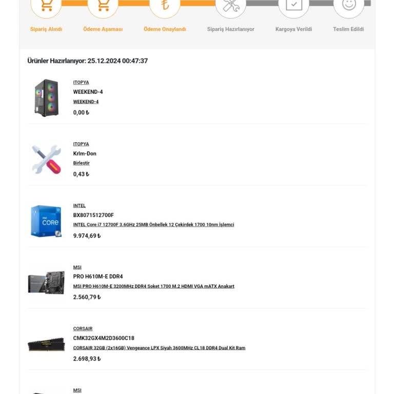 Geciken Sipariş Nedeniyle Hayal Kırıklığı