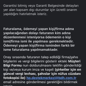 Garanti Kapsamı Dışında Kalan Yazıcı Ve Yüksek Onarım Ücreti