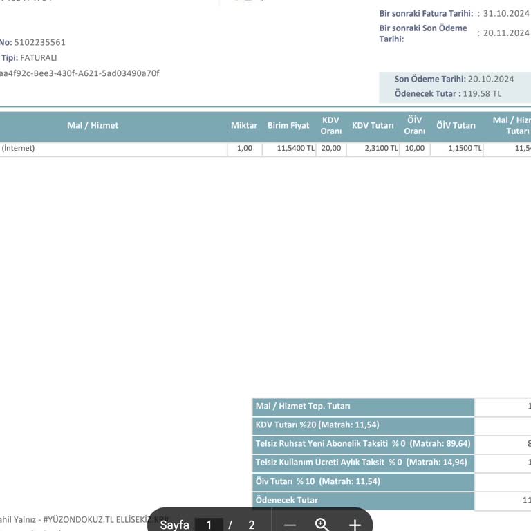 Beklenmedik Fatura Şoku