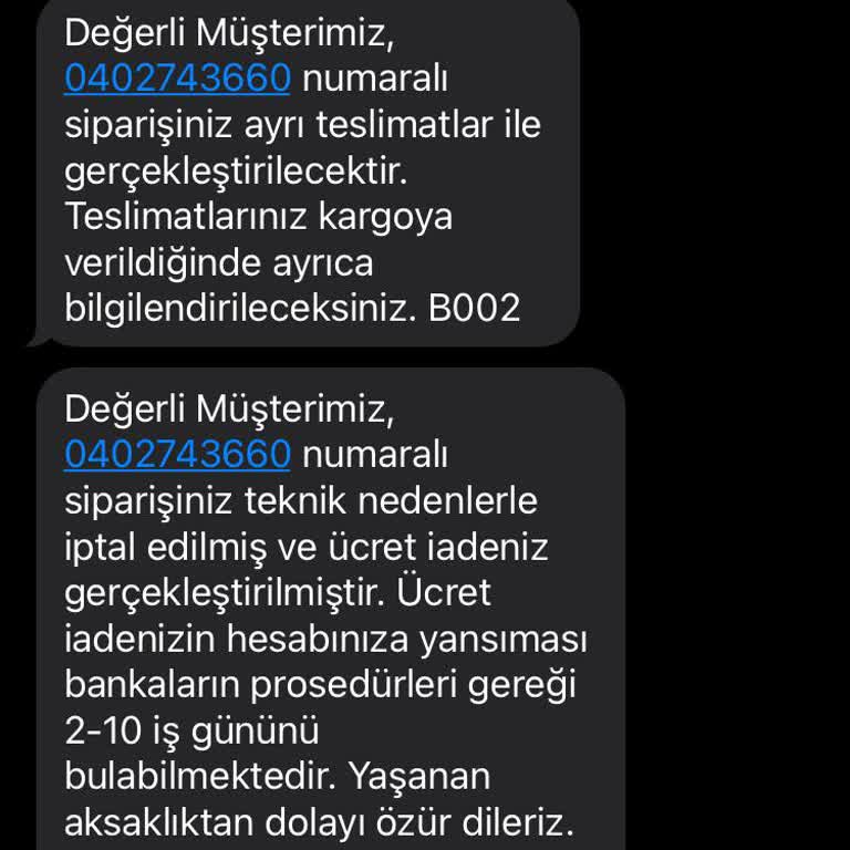 Teknik Nedenlerle İptal Edilen Siparişlerim Ve Müşteri Hizmetleri Sorunu