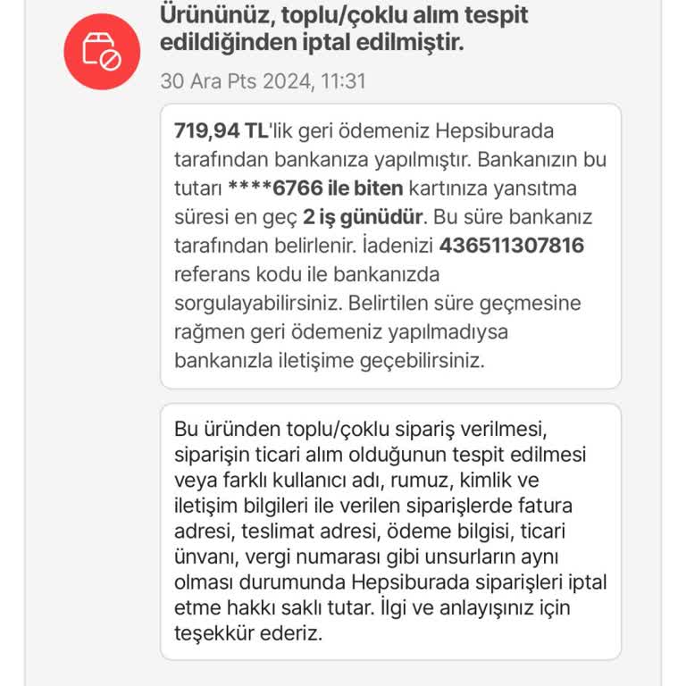 Hepsiburada'da İptal Edilen Sipariş Ve Çifte Standart Sorunu
