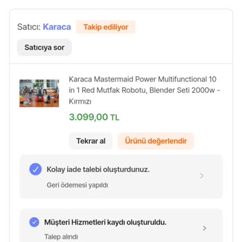 Karaca Mutfak Robotu Değişim Sorunu Ve İade Karmaşası