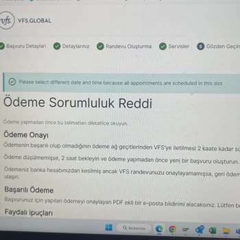 Vize Başvurusunda Ödeme Aşamasında Sürekli Hata