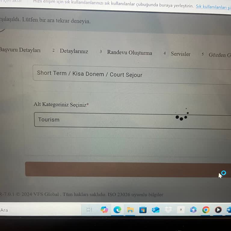 VFS Global Randevu Sistemi Sorunu