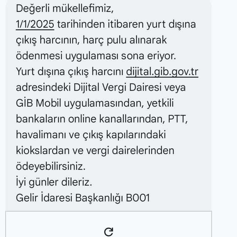 Yanlış Gönderilen Pasaport Harcı Mesajı