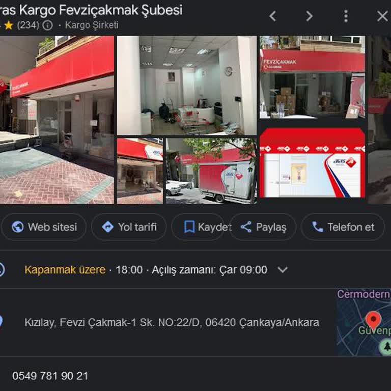 Aras Kargo Fevziçakmak Şubesi Çalışma Saatleri Uyumsuzluğu