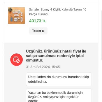 Yanlış Fiyatlama Bahaneleriyle Sipariş İptali