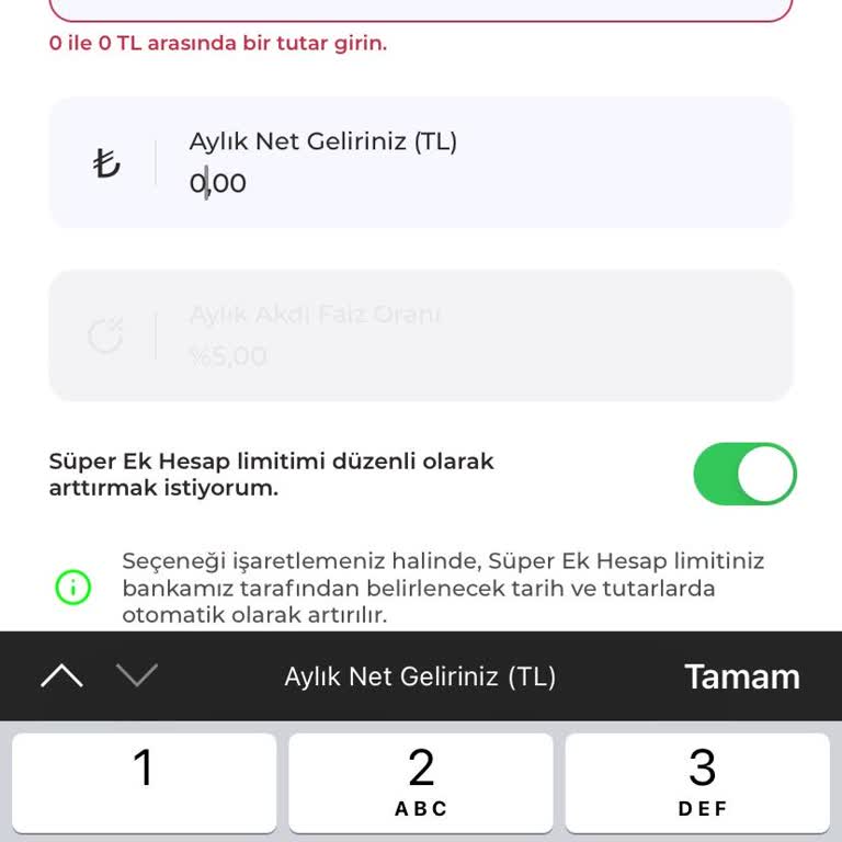 Süper Esnek Hesap Açma Sorunu