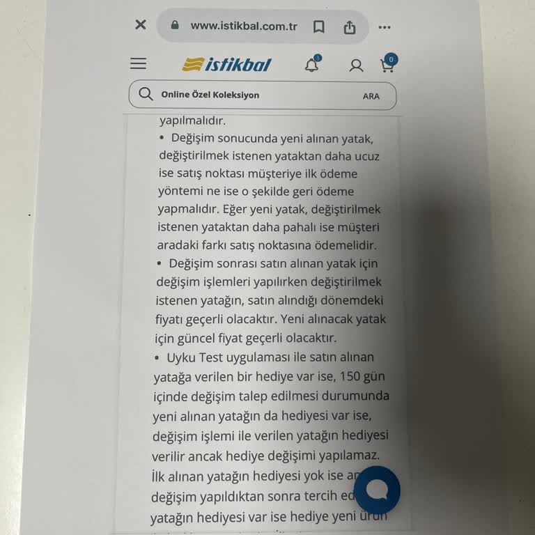 Yatak Değişiminde Zorunlu Alışveriş Dayatması