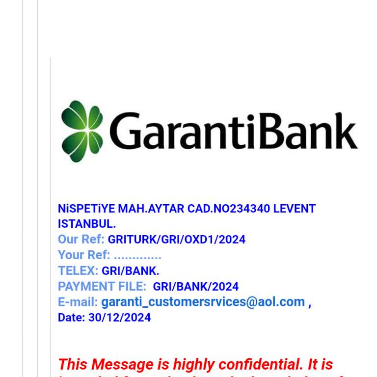 Garanti Bank, solicito asistencia para resolver duda sobre herencia